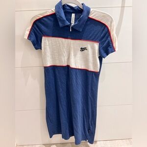 RVCA Shaw Striped Zip Up Collared Mini Dress